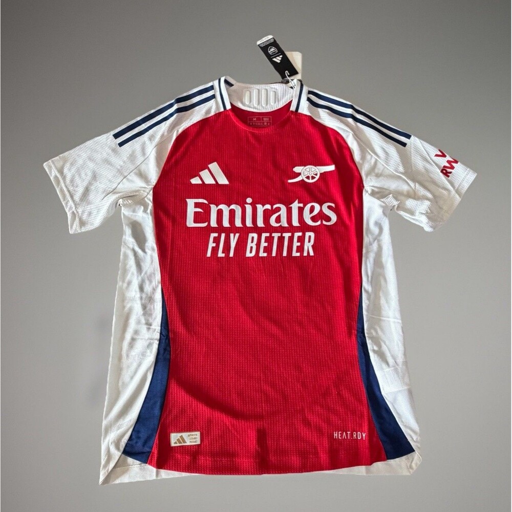 Adidas Arsenal 24/25 Home Authentic Jersey IT6140 Declan Rice RED Men Size M NWT